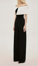 COTTON OFF-SHOULDER JUMPSUIT IN BLACK